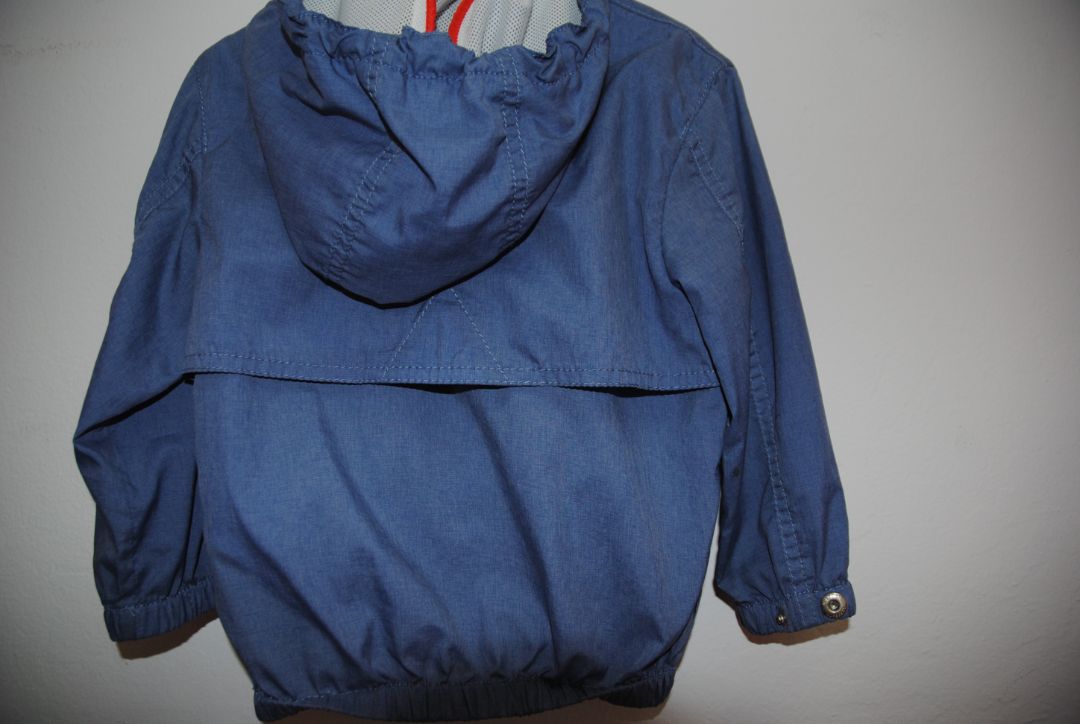 blue Burberry hooded zip, 18 mos