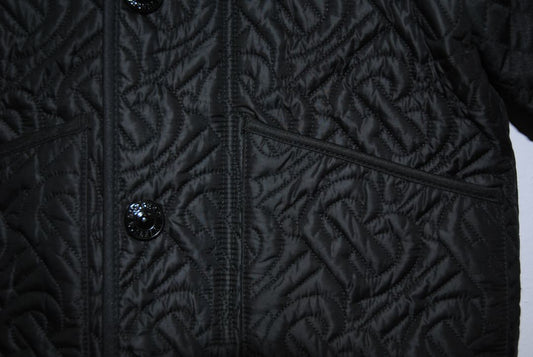 black Burberry quilt with hood jacket, 2 YRS