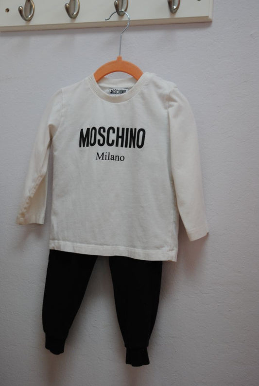 black and white Moschino Kids 2 piece sweats, 18-24 months