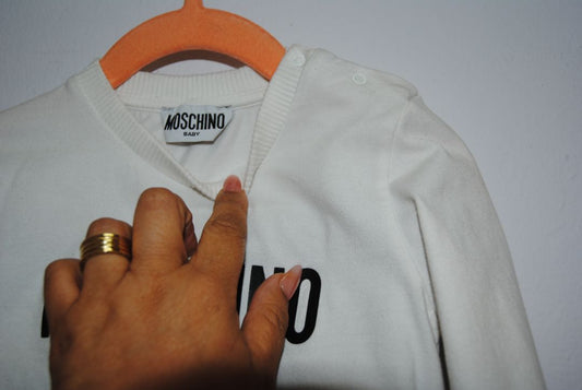black and white Moschino Kids 2 piece sweats, 18-24 months