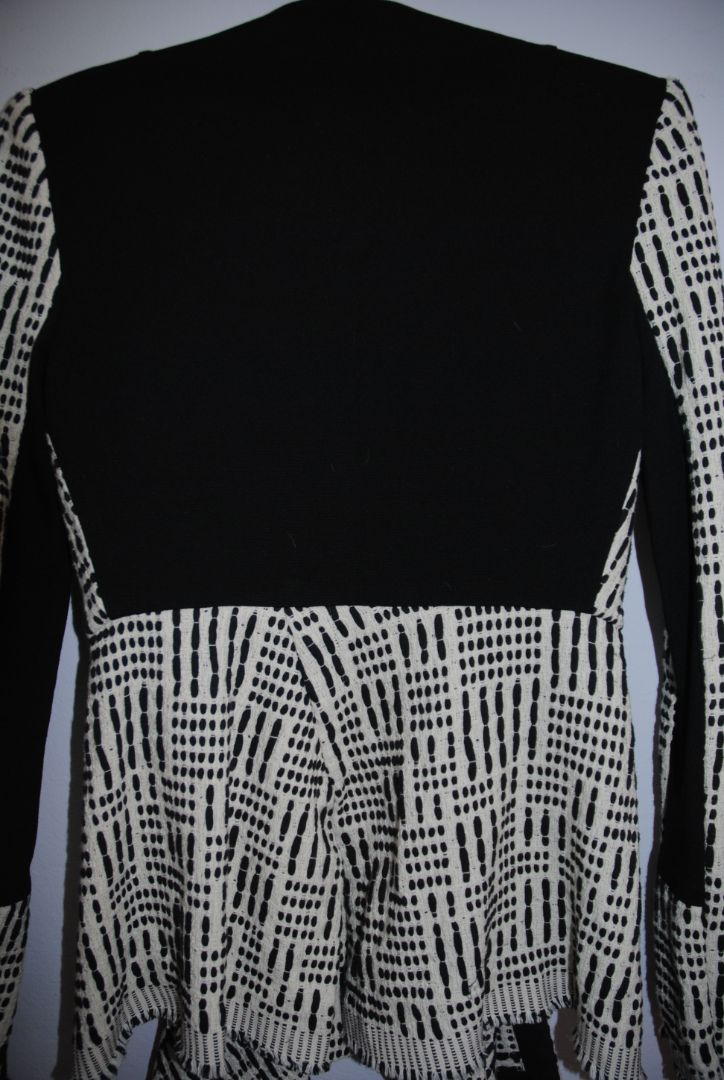black and white KITX open zip tweed, 6