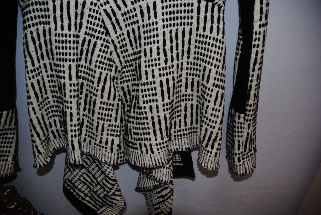black and white KITX open zip tweed, 6