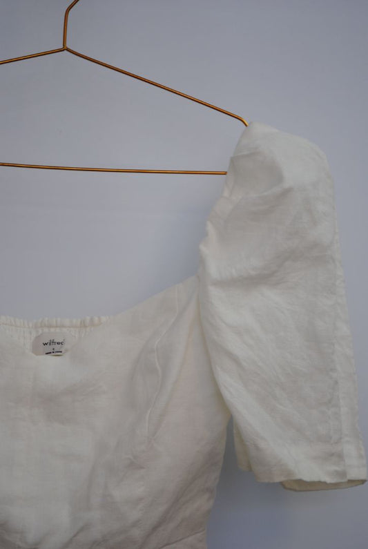 white Wilfred puff sleeve top, S