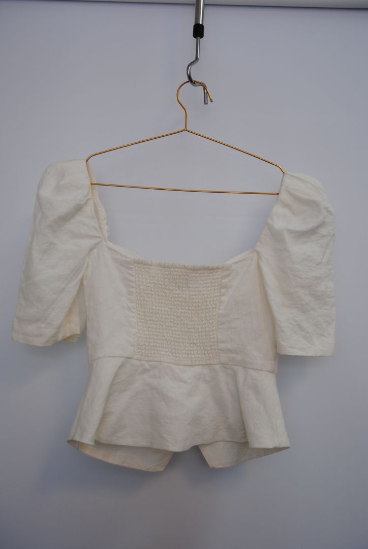 white Wilfred puff sleeve top, S