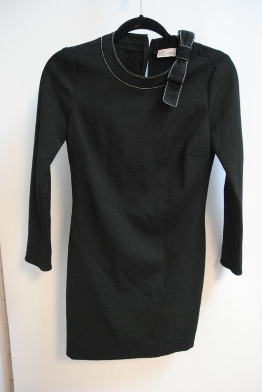 black Red Valentino Black Bow Detail Dress, 4-6