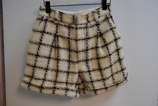 black and white Anine Bing tweed shorts, 8