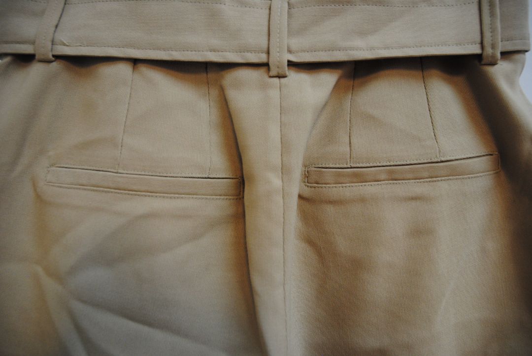sand Anine Bing Paperbag Belted Shorts, 4 Waist (flat): ~14.5” Hip (flat): ~19” Rise: ~11” Inseam: ~4.5” (short length) Leg Opening: ~14”