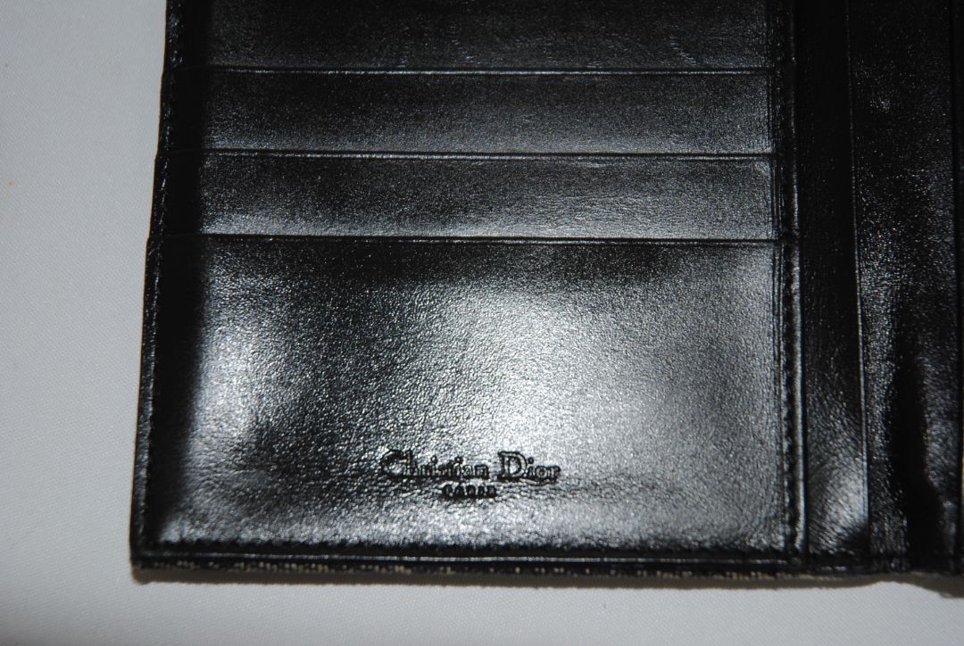 black and grey Christian Dior OBLIQUE TROTTER LONG WALLET, Dimensions: Approx. 7.5” L × 4.25” H × 1” D