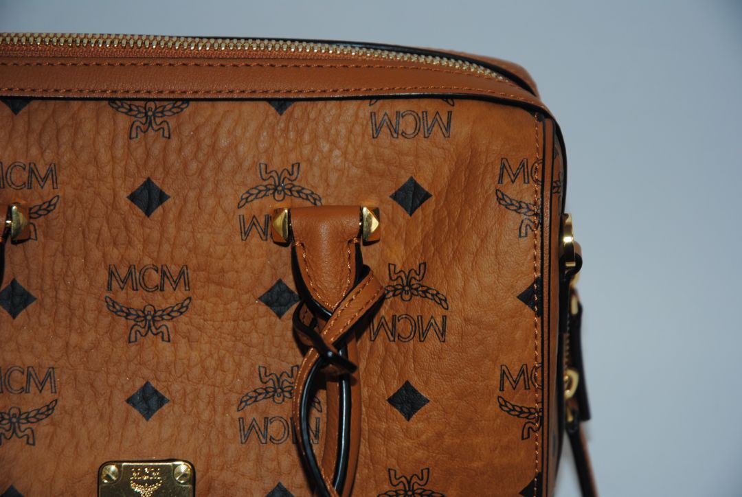 cognac MCM Essential Boston Bag – Medium, Length: 11.8 in (30 cm) Height: 7.5 in (19 cm) Depth: 6.7 in (17 cm) Handle Drop: 4 in (10 cm) Strap Drop: Adjustable up to 22 in (crossbody)