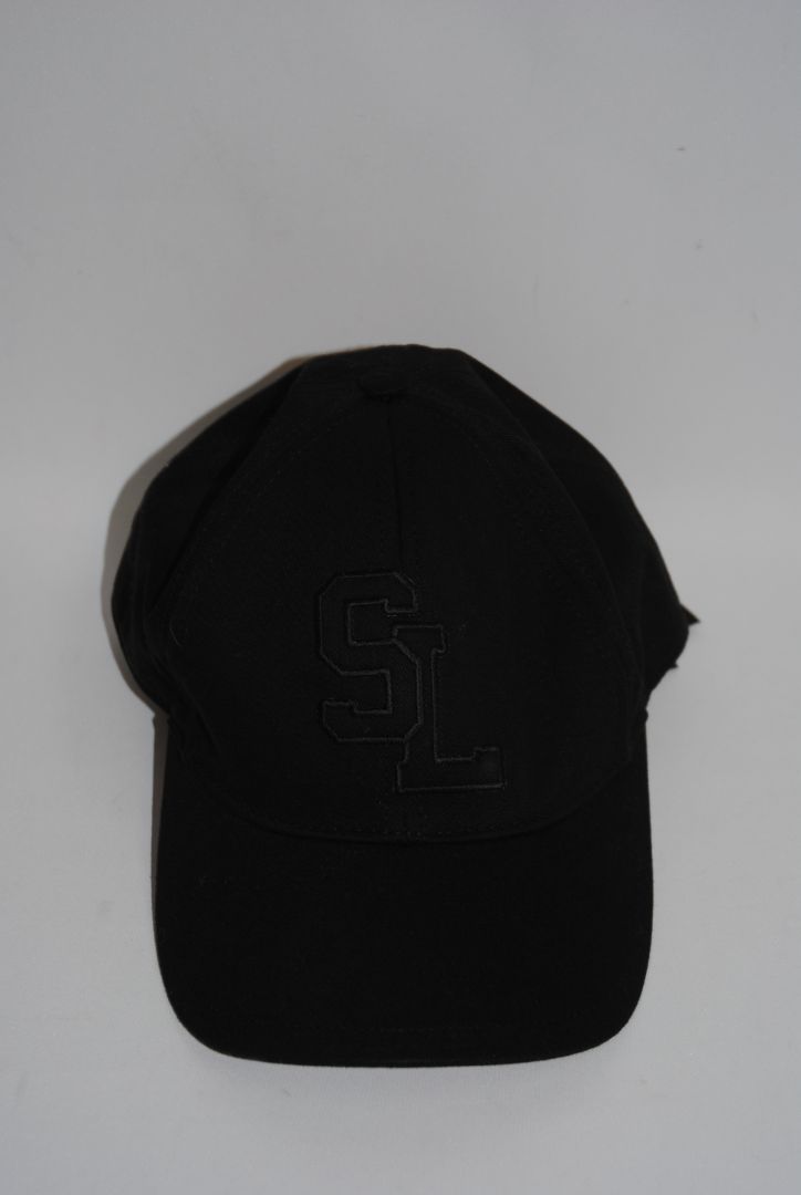 black Saint Laurent Baseball Cap, Brim length: ~2.75–3 inches Crown height: ~4.5 inches Size range: Adjustable (fits S–L)