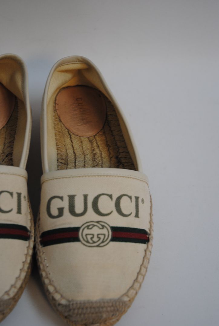 white Gucci GG canvas espadrilles, 35.5 EU