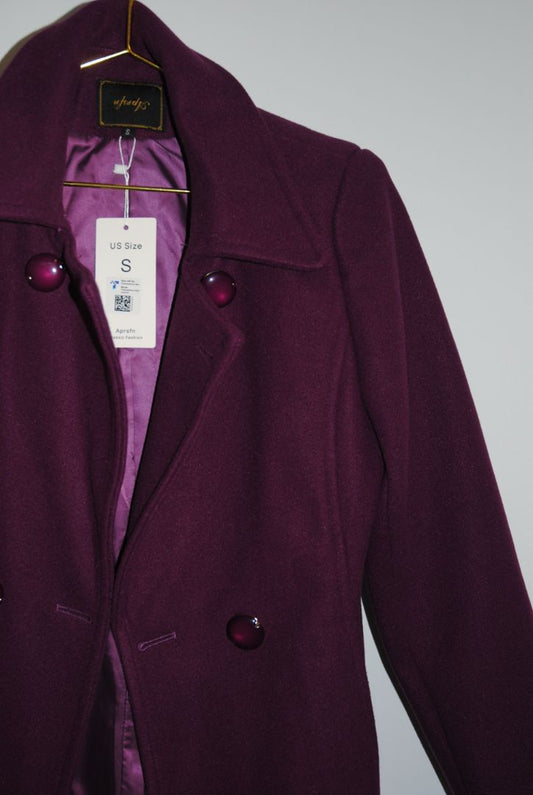 purple Aforet wool coat, S
