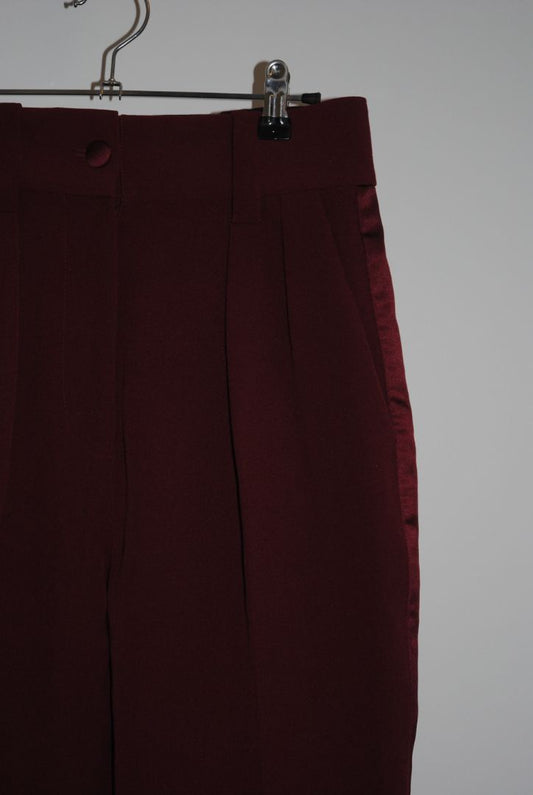 burgundy Ronny Kobo high waisted pleated pants, S