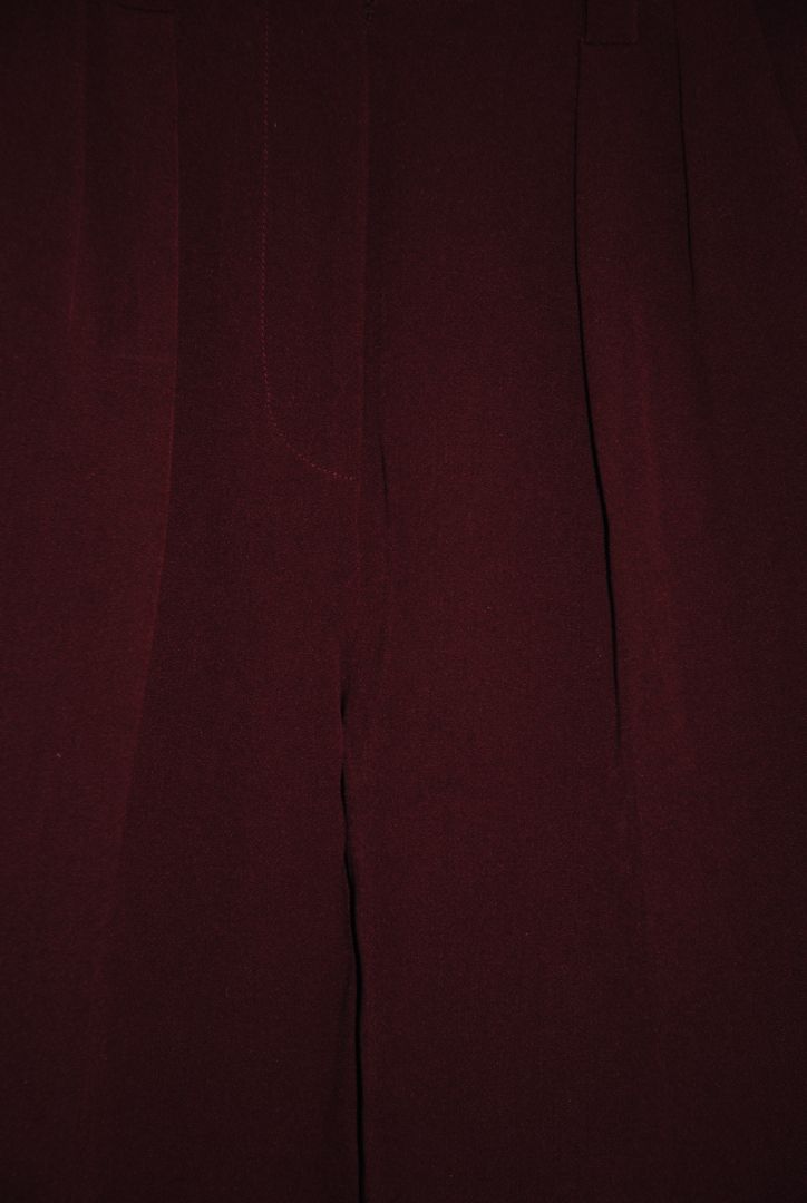 burgundy Ronny Kobo high waisted pleated pants, S