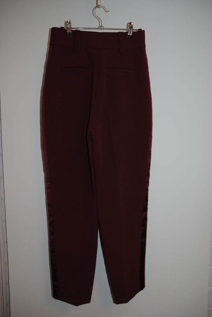 burgundy Ronny Kobo high waisted pleated pants, S