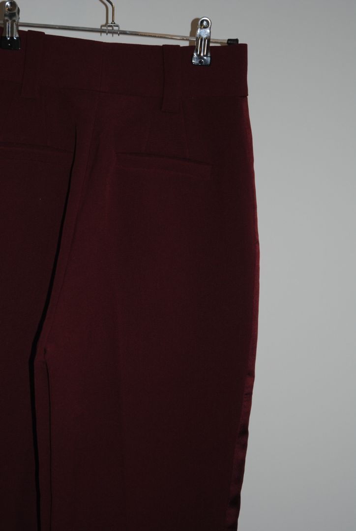 burgundy Ronny Kobo high waisted pleated pants, S