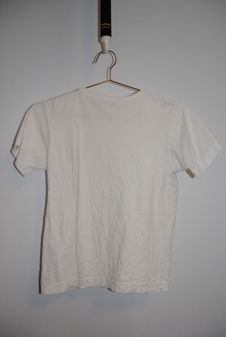 white Comme des Garçons PLAY heart logo tshirt, S