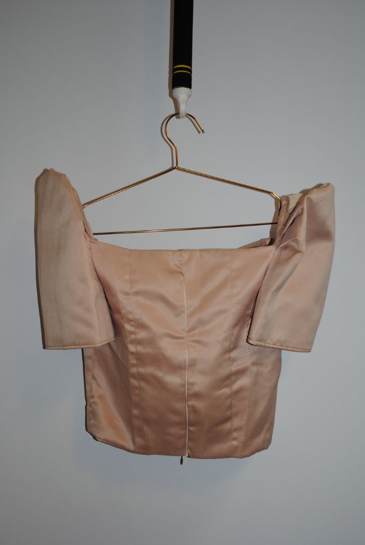blush NA bustier top satin filipiniana, S