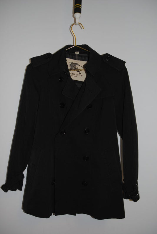 black Burberry black trench heritage coat, S