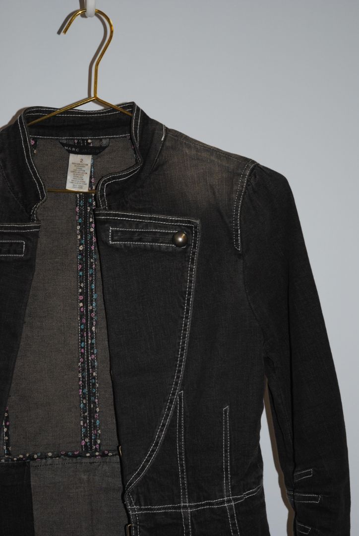black denim Marc Jacobs military cropped jacket, 2