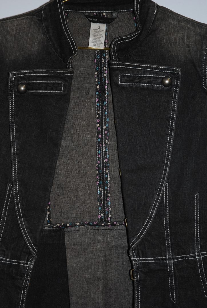 black denim Marc Jacobs military cropped jacket, 2