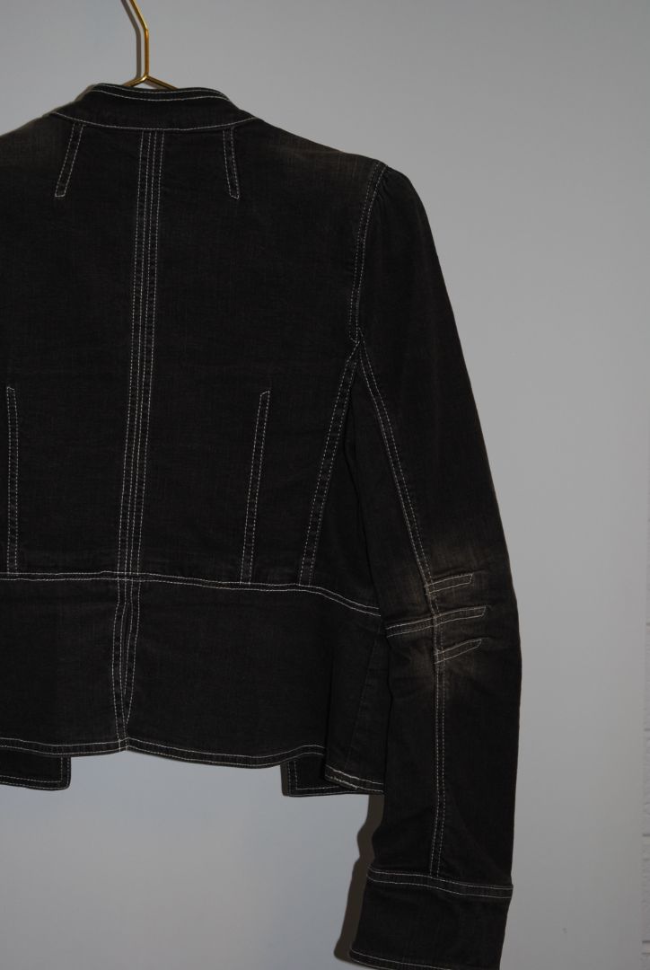 black denim Marc Jacobs military cropped jacket, 2
