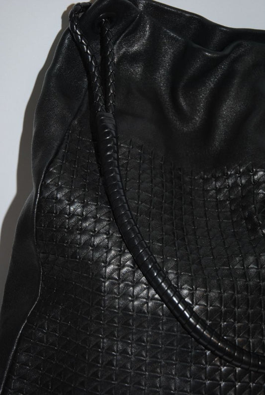 black Bottega Veneta Woven Embossed Leather Hobo Bag, Dimensions (approx): 20” L x 15” H x 7” D Handle Drop: 10” braided leather shoulder strap