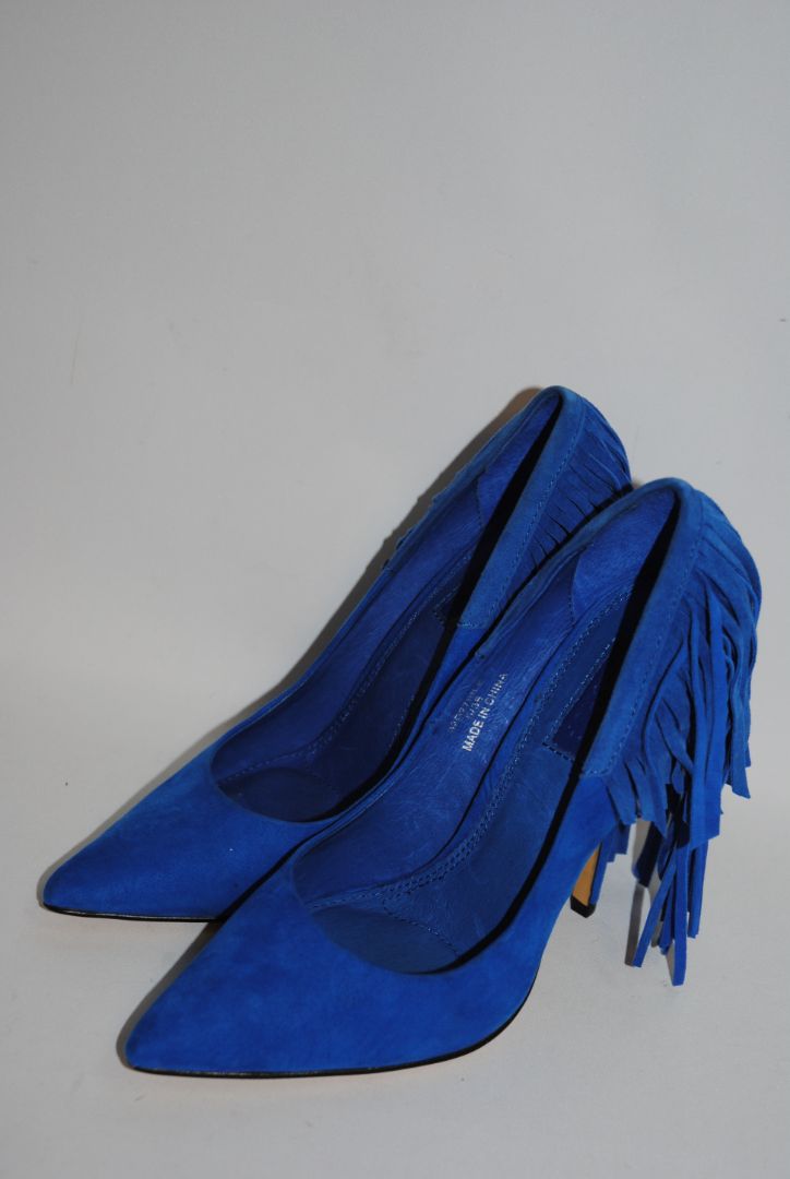 blue Topshop fringe pumps, 7
