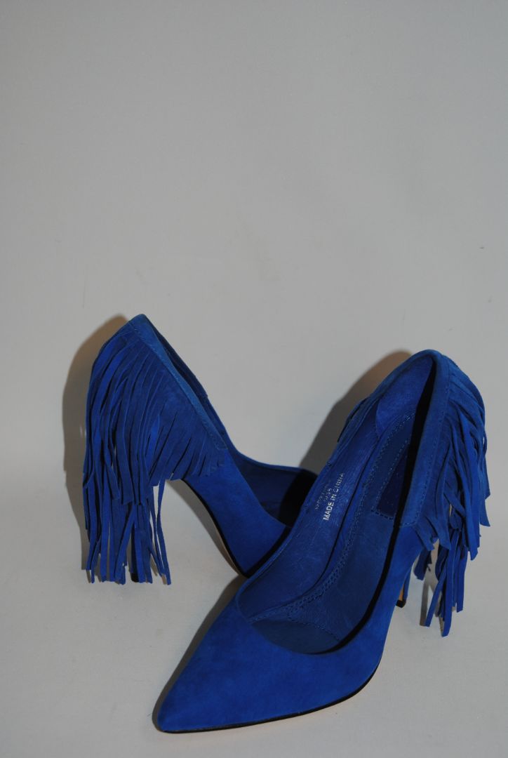 blue Topshop fringe pumps, 7