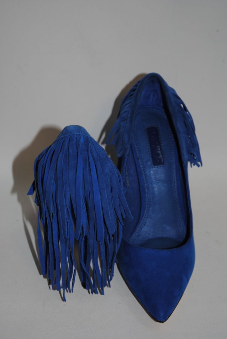 blue Topshop fringe pumps, 7