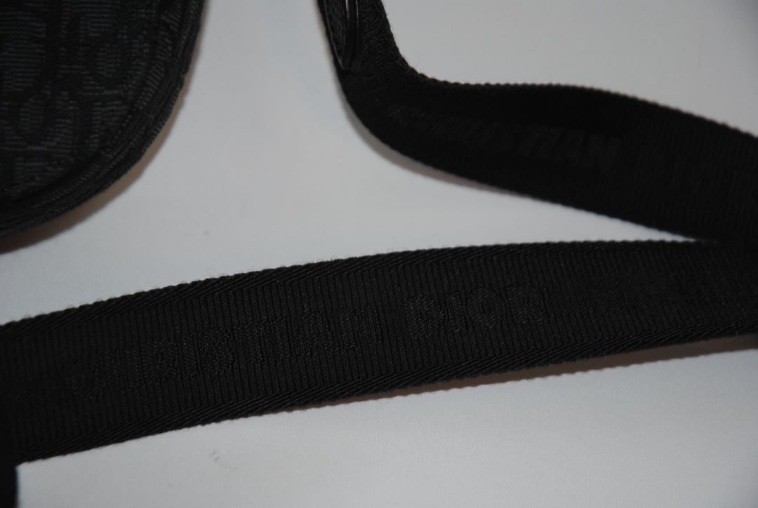black Christian Dior Jacquard Saddle Bag with Leather Trim & Buckle Clasp, Approx. 9.5” W × 6.5” H × 2.5” D