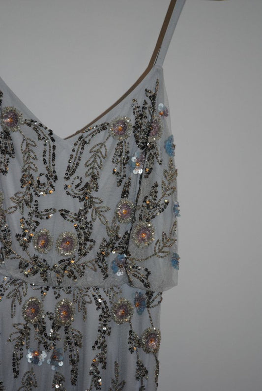 blue Adrianna Papell collection beaded gown, 2