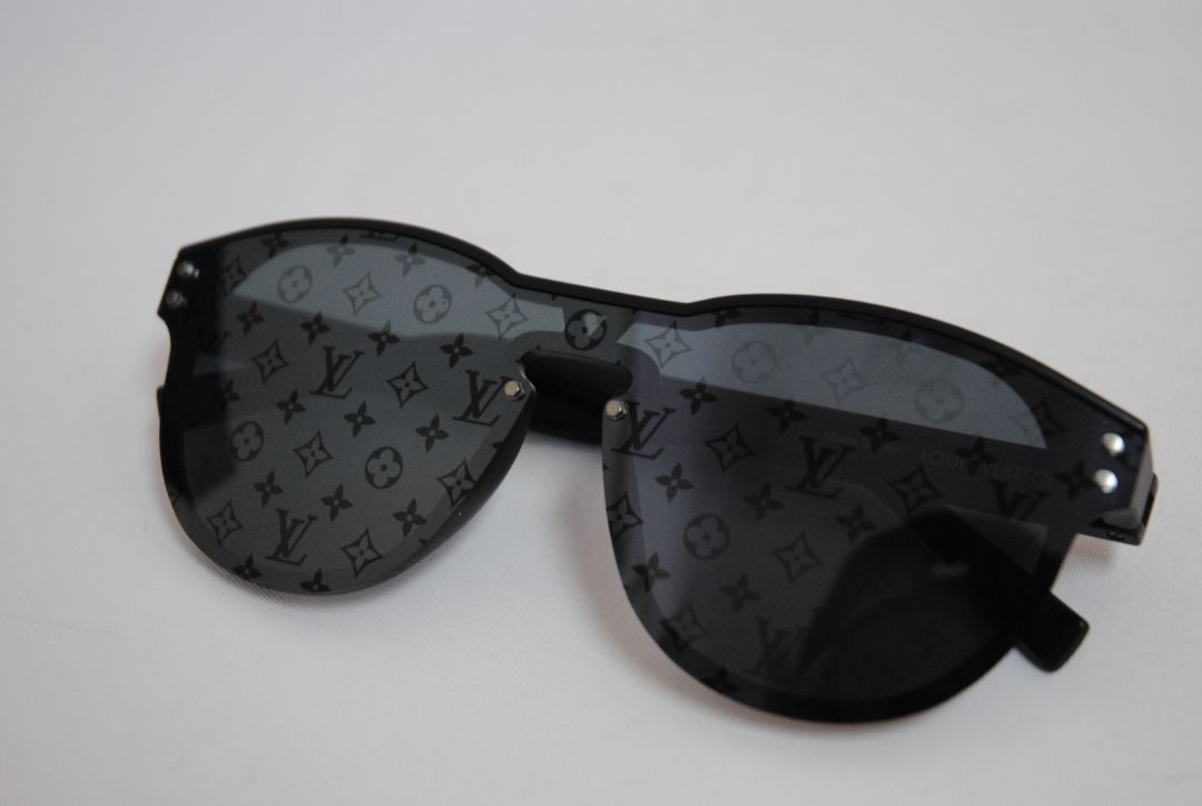 black Louis Vuitton 1.1 Millionaires Sunglasses, Lens Width: 51 mm Bridge: 22 mm Temple Length: 145 mm Fit: Oversized / Shield-style