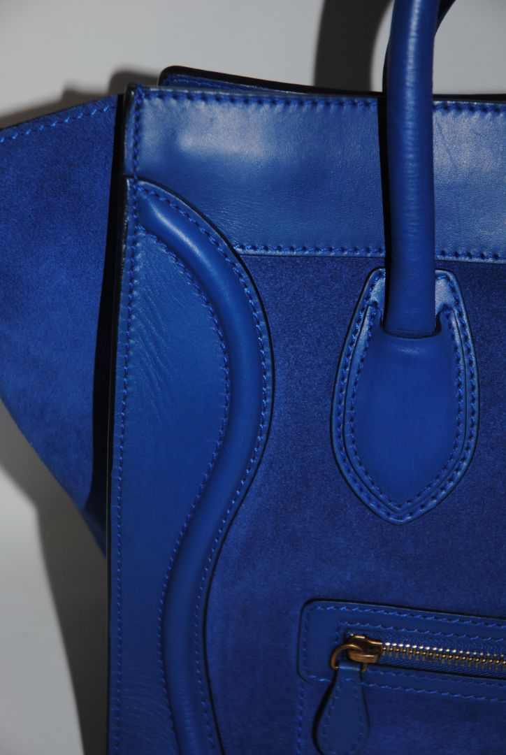 electric blue Celine Phantom Tote, 📏 Dimensions Height: 12” (30.5 cm) Width: 12” (30.5 cm) at base, expanding to 21” (53 cm) at top with wings extended Depth: 7” (18 cm) Handle Drop: 5” (12.5 cm)