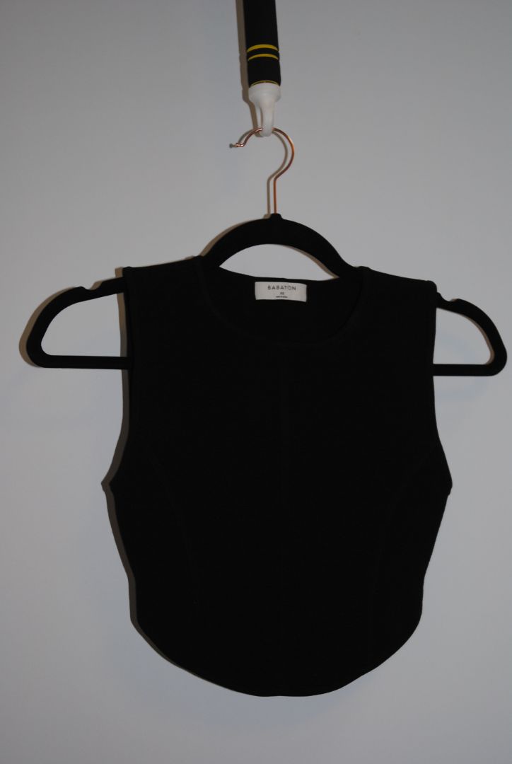 black Babaton crop shirt, xs