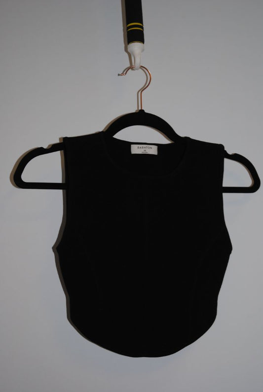 black Babaton crop shirt, xs