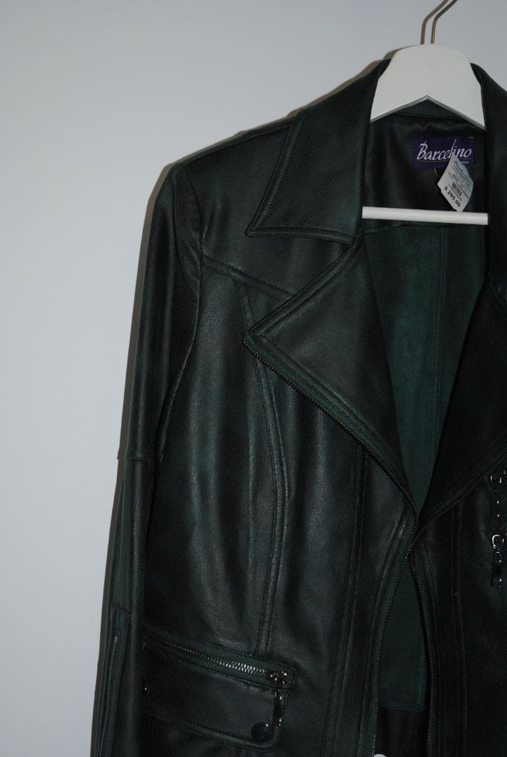 emerald green Barcelino moto jacket, 12