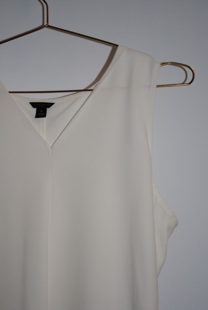 white Ann Taylor v neck shell, MP