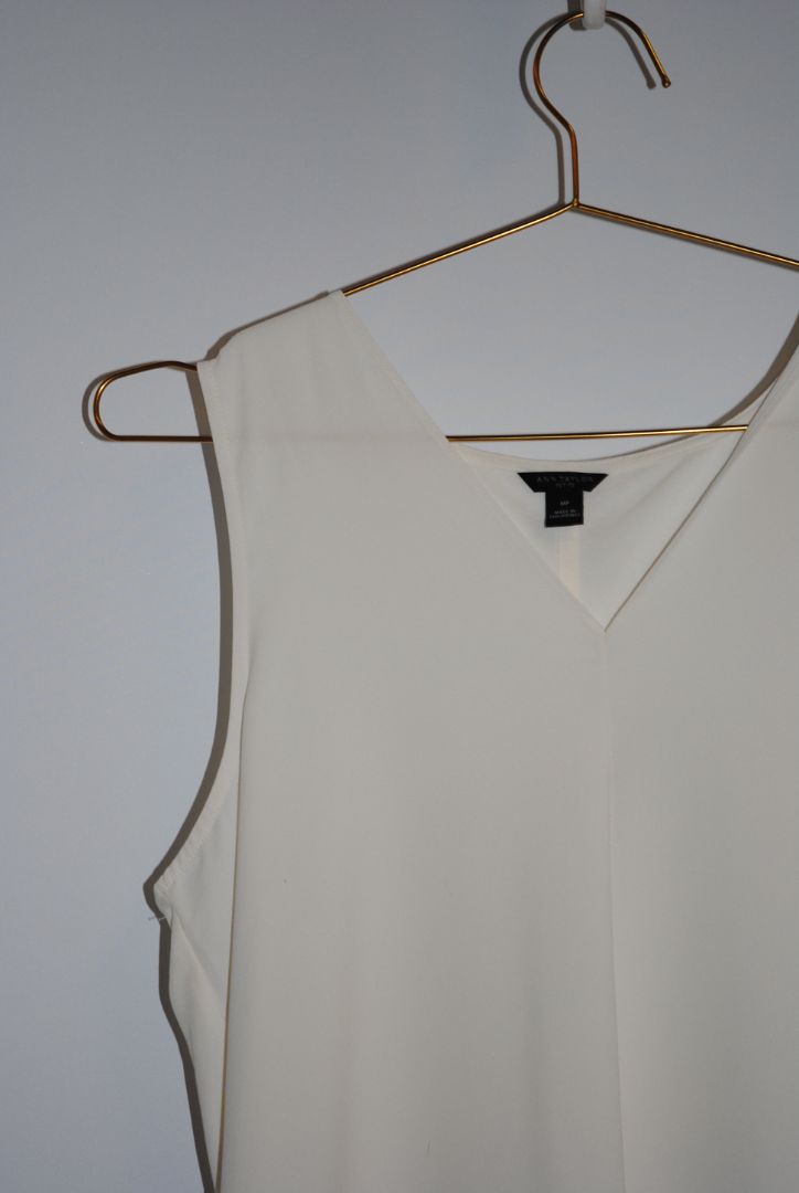 white Ann Taylor v neck shell, MP