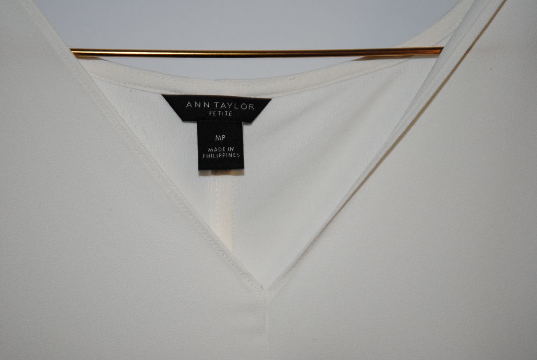 white Ann Taylor v neck shell, MP