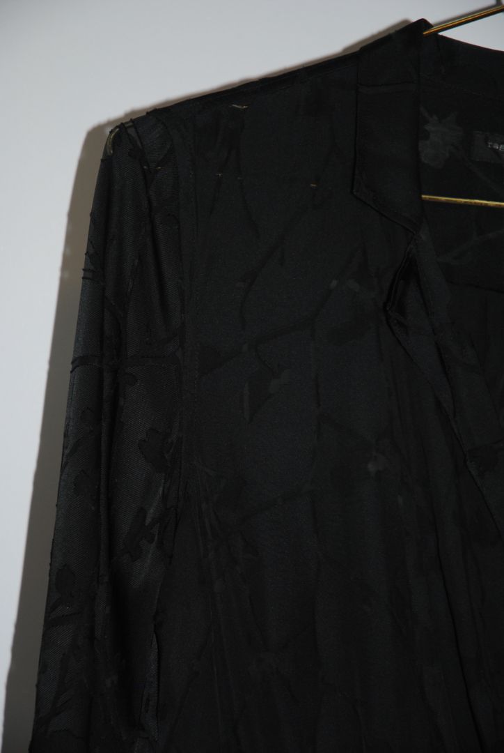 black Rag & Bone Branch Print Silk Wrap Blouse, xs