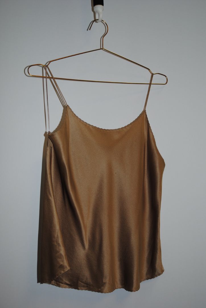 champagne Vince silk satin camisole, M