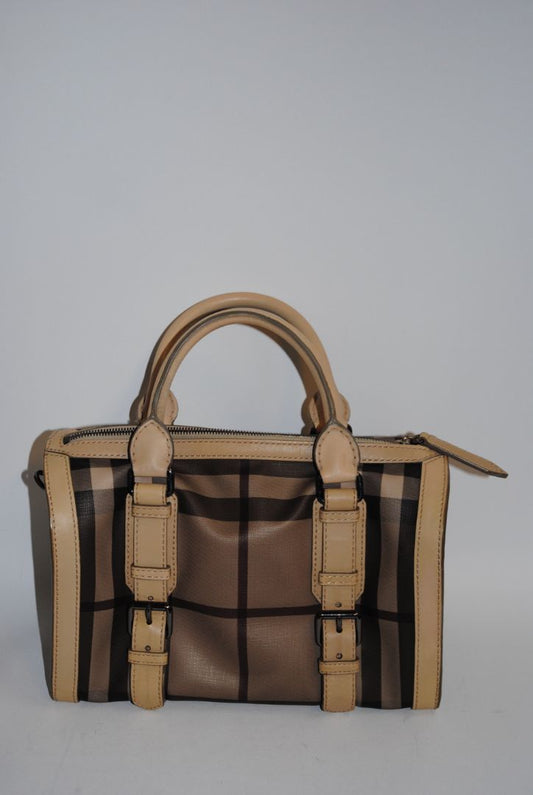 beige and gray Burberry bowling bag, 📏 Dimensions Height: 8” (20 cm) Width: 12” (30.5 cm) Depth: 6.5” (16.5 cm) Handle Drop: 4” (10 cm)