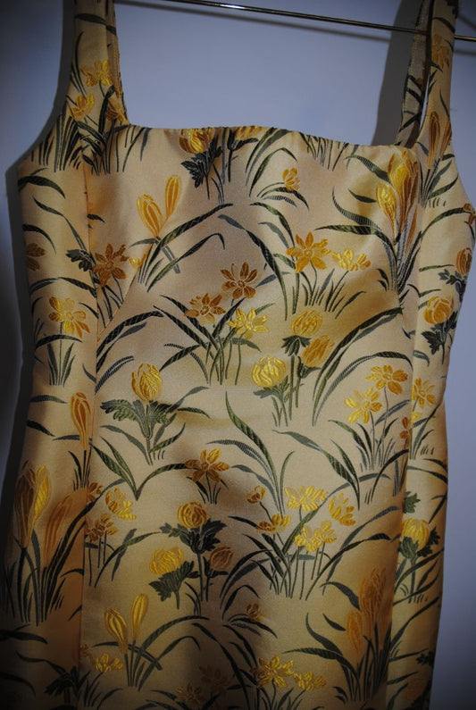 yellow and green Cara Cara jacquard dress, 0