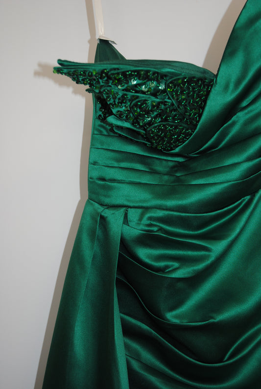 emerald green no brand Formal Strapless gown, one size