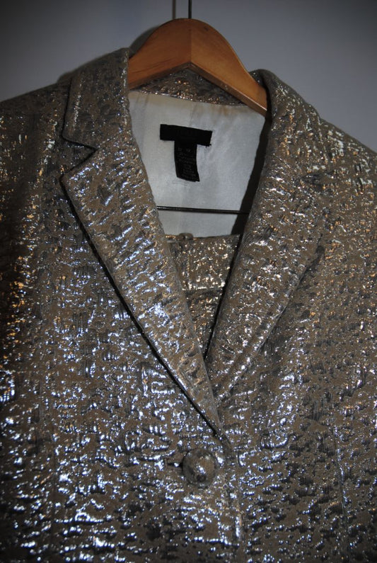 champagne + soft gold J Crew collection jacquard blazer and pants, 12
