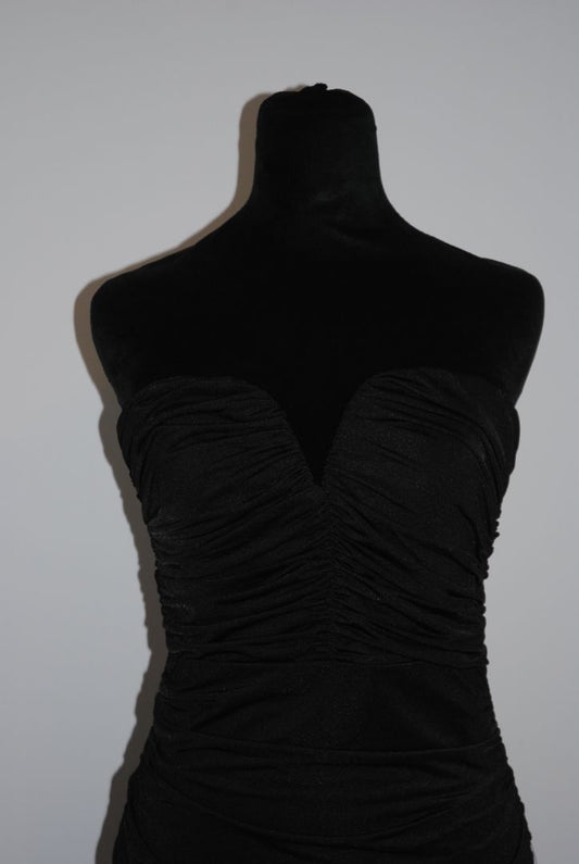 black Lulus ruched bodycon dress, S,L