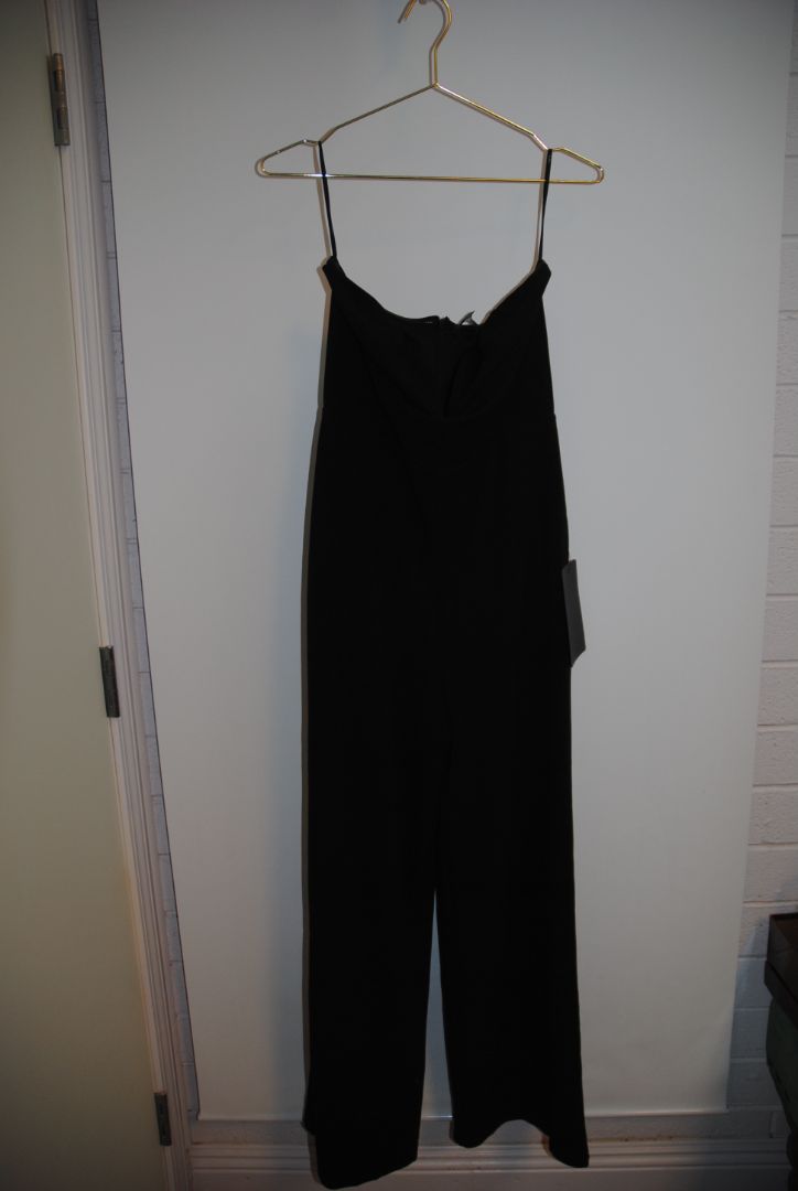 Lulus Black Strapless Jumpsuit M