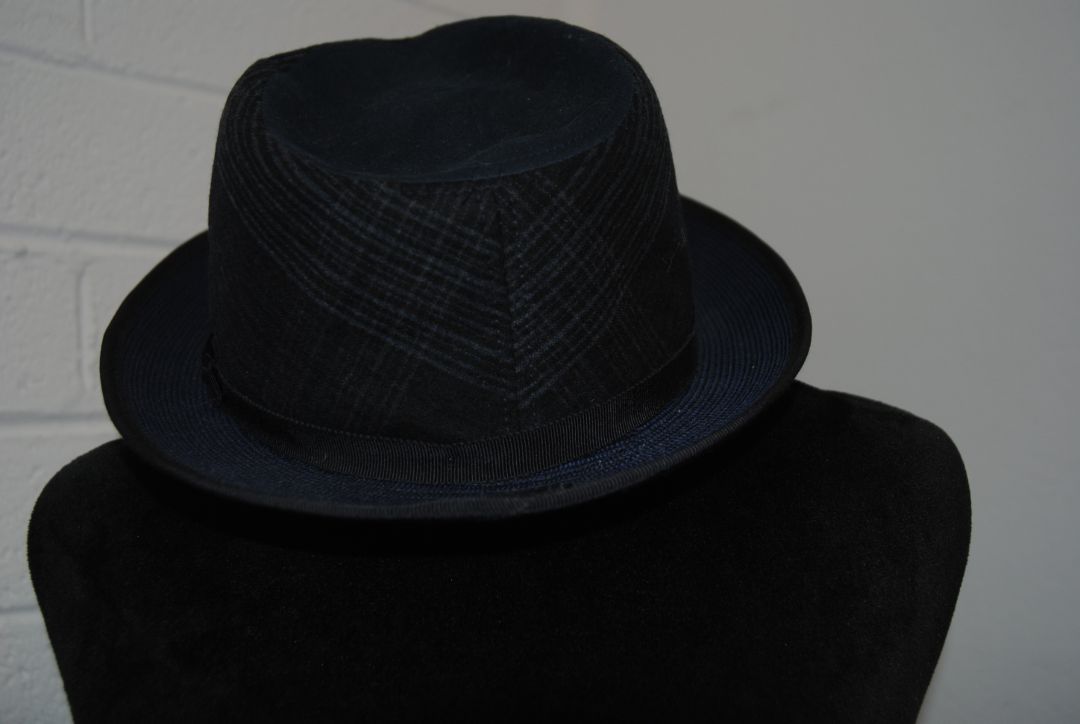 ETRO Navy Blue Paisley Fedora Hat L