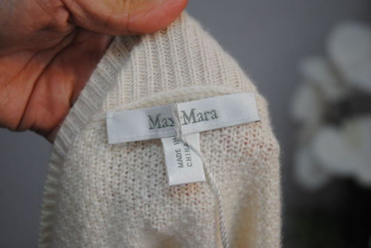 white creme Max Mara sweater, S